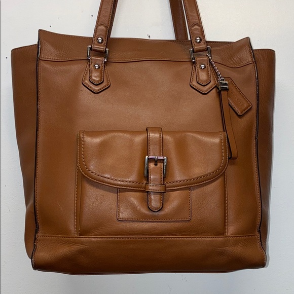 Coach Tan Leather Tote Bag - Picture 4 of 12